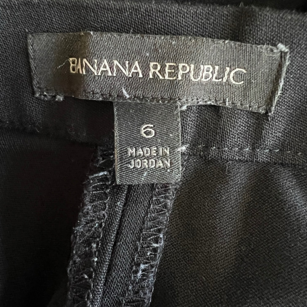 Banana Republic Black Sloan Fit Slim Ankle Pants Size 6 Career Casual - Picture 2 of 4